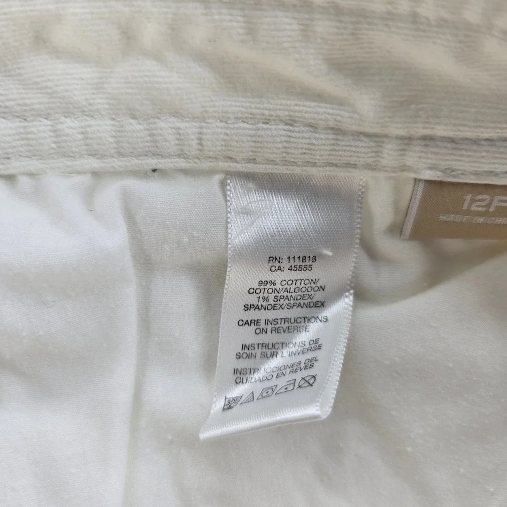 Michael Kors Denim Pants Womens 12P Jeans White Stretch Gold Hardware